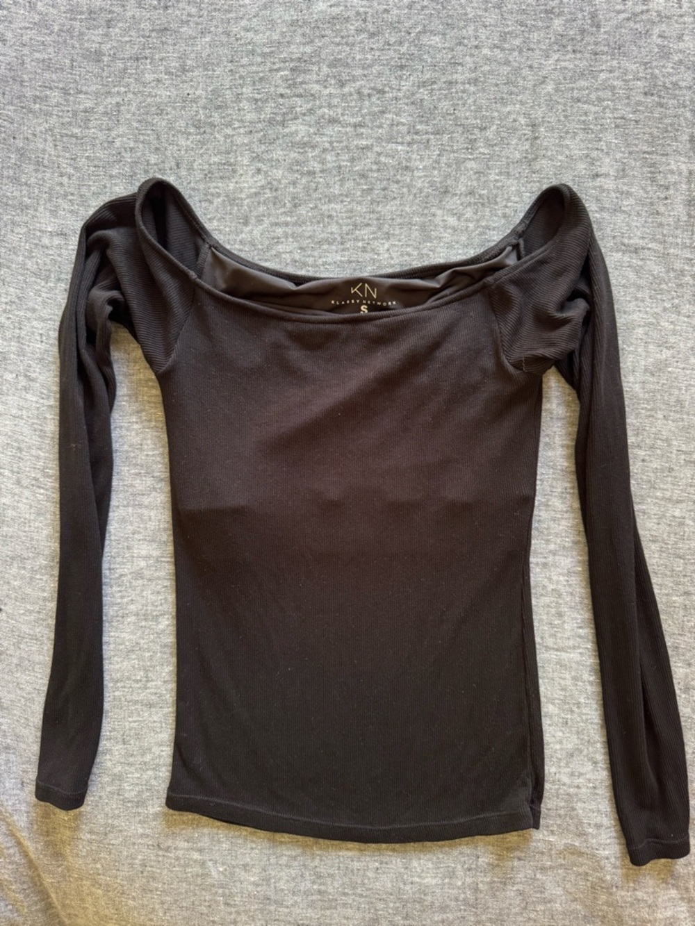 Klassy Network Black Off-Shoulder Long Sleeve Top
